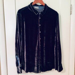 CP Shades Romy Purple Crushed Velvet Button Down Top Size XL
